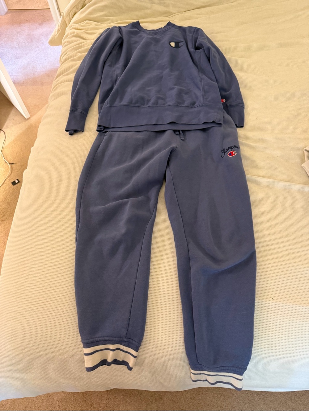 Champion Blue Matching Crewneck Sweatpants Set